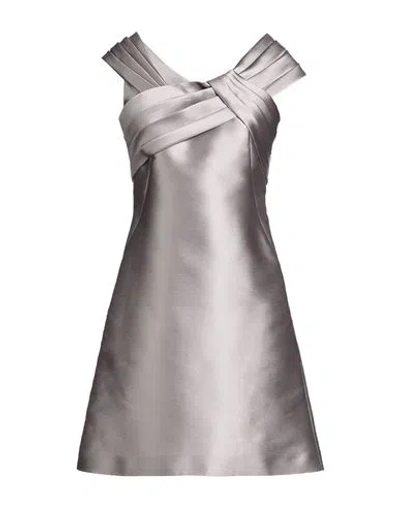 Alberta Ferretti Woman Mini Dress Light Grey Size 2 Polyester, Silk In Gray
