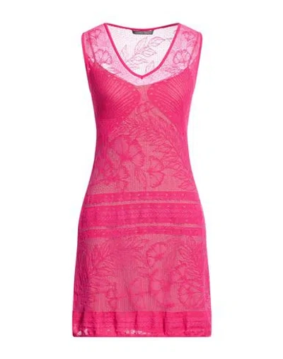 Alberta Ferretti Woman Mini Dress Magenta Size 6 Viscose, Polyester In Pink