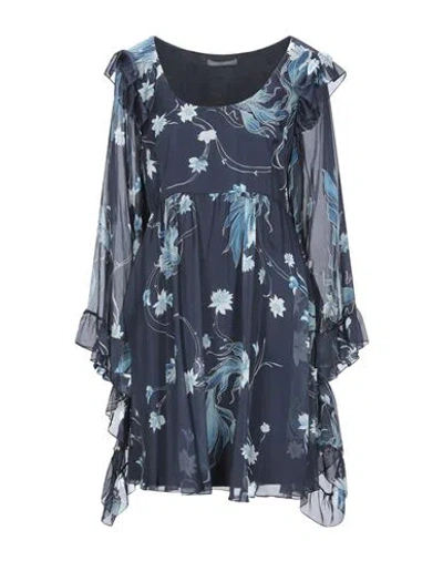 Alberta Ferretti Short Dresses In Dark Blue