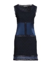 Alberta Ferretti Woman Mini Dress Midnight Blue Size 8 Cotton, Viscose, Silk