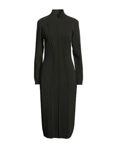 Alberta Ferretti Woman Mini Dress Military Green Size 6 Virgin Wool, Cashmere