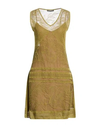 Alberta Ferretti Woman Mini Dress Military Green Size 8 Viscose, Polyester