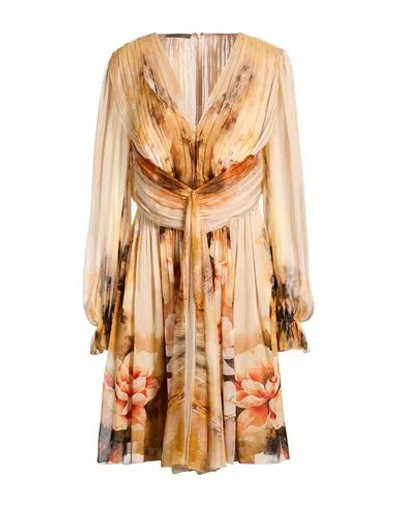 Alberta Ferretti Woman Mini Dress Mustard Size 6 Silk In Yellow