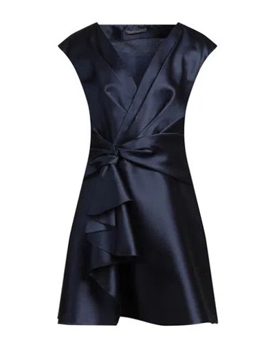 ALBERTA FERRETTI ALBERTA FERRETTI WOMAN MINI DRESS NAVY SIZE 6 POLYESTER, SILK