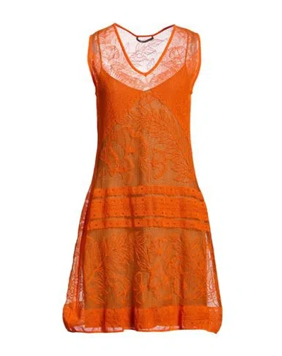 Alberta Ferretti Woman Mini Dress Orange Size 8 Viscose, Polyester