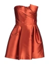 Alberta Ferretti Woman Mini Dress Rust Size 6 Polyester, Silk In Red