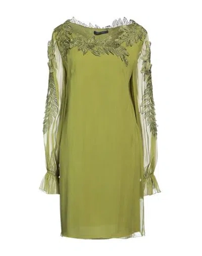 Alberta Ferretti Woman Mini Dress Sage Green Size 10 Silk, Polyester