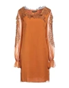 Alberta Ferretti Woman Mini Dress Tan Size 8 Silk, Polyester In Brown