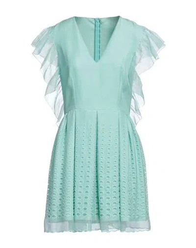 Alberta Ferretti Woman Mini Dress Turquoise Size 4 Acetate, Elastane, Silk In Blue