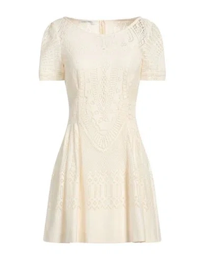 Alberta Ferretti Woman Mini Dress White Size 6 Cotton, Polyamide In Neutral