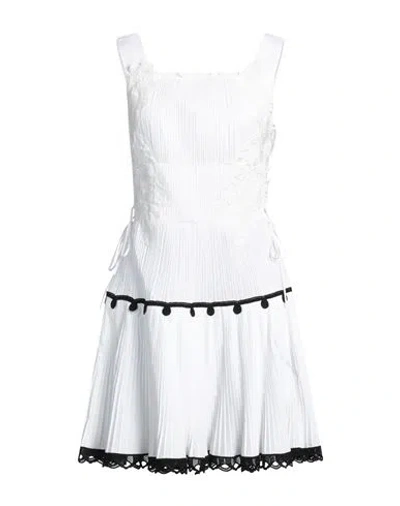 Alberta Ferretti Woman Mini Dress White Size 6 Cotton, Polyester