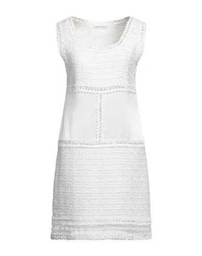 Alberta Ferretti Woman Mini Dress White Size 8 Cotton, Viscose, Silk