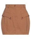 Alberta Ferretti Woman Mini Skirt Camel Size 6 Cotton, Elastane In Beige
