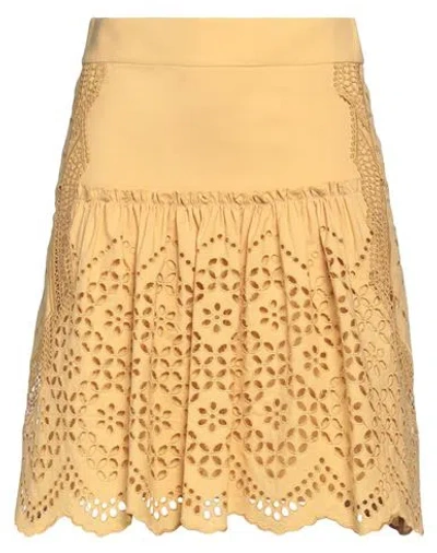 Alberta Ferretti Woman Mini Skirt Marigold Size 4 Cotton, Elastane In Yellow