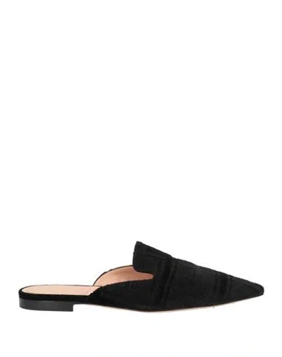 Alberta Ferretti Woman Mules & Clogs Black Size 11 Textile Fibers