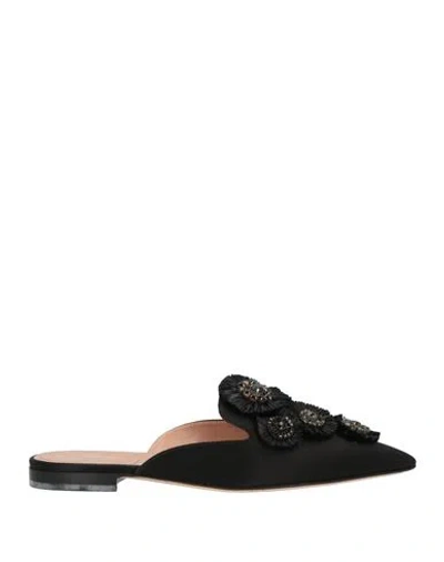 Alberta Ferretti Woman Mules & Clogs Black Size 8.5 Textile Fibers