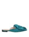 Alberta Ferretti Woman Mules & Clogs Deep Teal Size 8 Textile Fibers