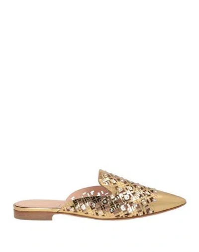 Alberta Ferretti Woman Mules & Clogs Gold Size 9 Leather