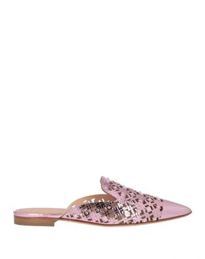Alberta Ferretti Woman Mules & Clogs Pink Size 8.5 Leather