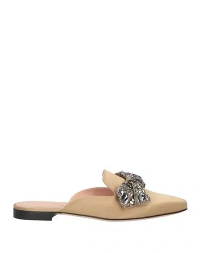 Alberta Ferretti Woman Mules & Clogs Sand Size 11 Textile Fibers In Brown