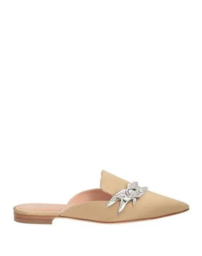 Alberta Ferretti Woman Mules & Clogs Sand Size 9 Textile Fibers In Neutral