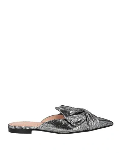 Alberta Ferretti Woman Mules & Clogs Silver Size 8 Textile Fibers