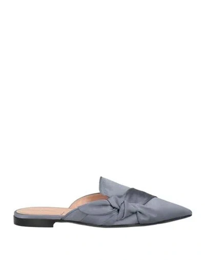 Alberta Ferretti Woman Mules & Clogs Slate Blue Size 8.5 Textile Fibers