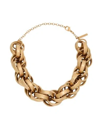 Alberta Ferretti Woman Necklace Gold Size - Metal In Green