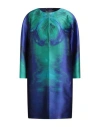 Alberta Ferretti Woman Overcoat & Trench Coat Blue Size 10 Polyester, Silk