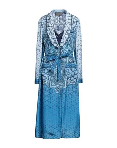 Alberta Ferretti Woman Overcoat & Trench Coat Blue Size 6 Silk
