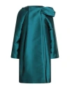 Alberta Ferretti Woman Overcoat & Trench Coat Deep Teal Size 8 Polyester, Silk In Blue
