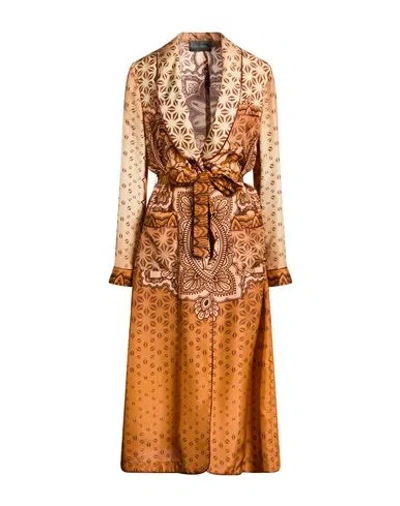 Alberta Ferretti Woman Overcoat & Trench Coat Ivory Size 10 Silk In Brown