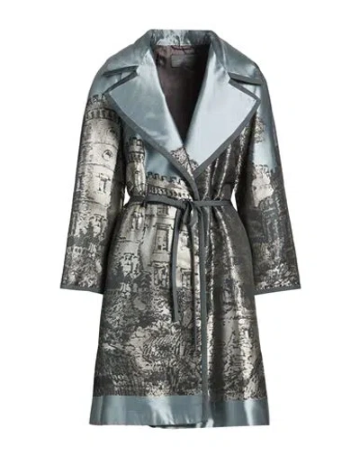 Alberta Ferretti Woman Overcoat & Trench Coat Pastel Blue Size 6 Polyester