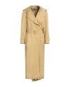 Alberta Ferretti Woman Overcoat & Trench Coat Sage Green Size 10 Cupro, Silk In Brown