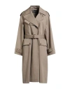 Alberta Ferretti Woman Overcoat & Trench Coat Taupe Size 8 Cotton, Elastane
