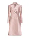 Alberta Ferretti Double-breasted Coat With Slits - Atterley In Pink