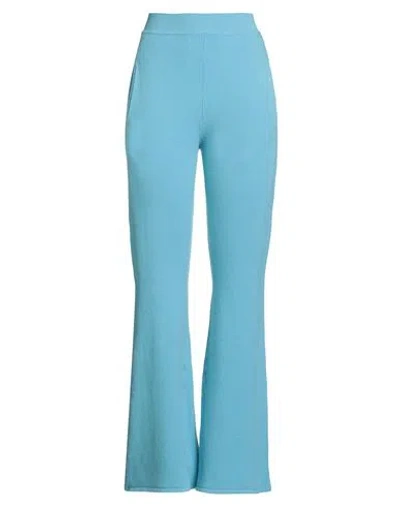 Alberta Ferretti Woman Pants Azure Size 8 Virgin Wool, Cashmere, Polyamide, Elastane In Blue