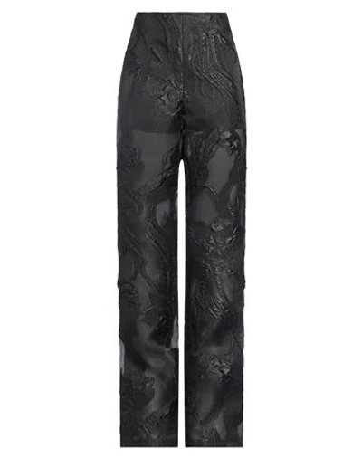 Alberta Ferretti Bead-embellished Sheer Trousers In Black