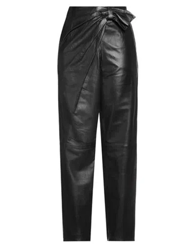 Alberta Ferretti Woman Pants Black Size 6 Lambskin