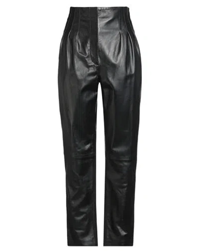 Alberta Ferretti Woman Pants Black Size 8 Leather