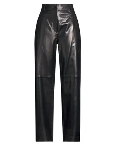 Alberta Ferretti Woman Pants Black Size 8 Sheepskin