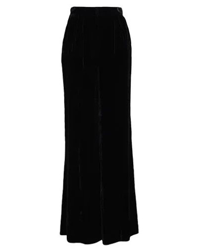 Alberta Ferretti Velvet Wide-leg Pants In Black