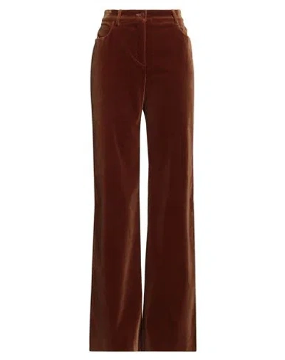 Alberta Ferretti Woman Pants Brown Size 8 Cotton, Elastane