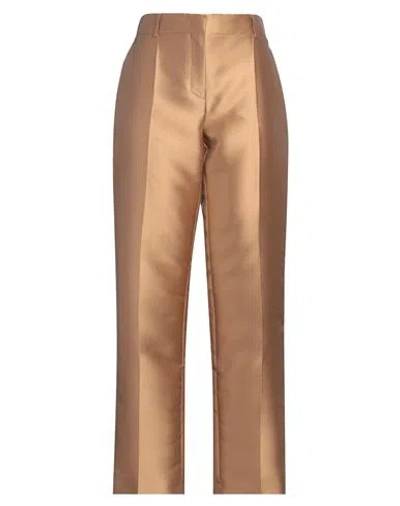 Alberta Ferretti Woman Pants Camel Size 10 Polyester, Silk In Beige