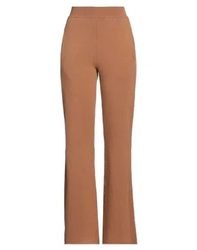 Alberta Ferretti Woman Pants Camel Size 10 Virgin Wool, Cashmere, Polyamide, Elastane In Brown