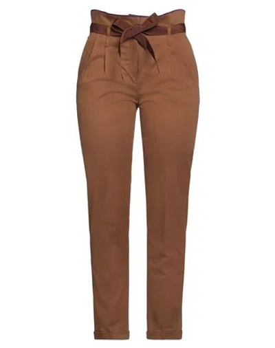 Alberta Ferretti Woman Pants Camel Size 8 Cotton, Elastane, Acetate In Beige