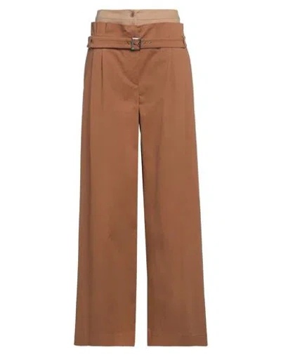 Alberta Ferretti Woman Pants Camel Size 6 Cotton, Elastane In Beige