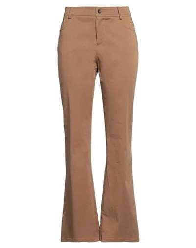 Alberta Ferretti Woman Pants Camel Size 6 Cotton, Elastane In Beige