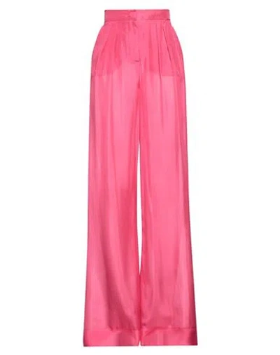 Alberta Ferretti Woman Pants Fuchsia Size 8 Silk In Pink