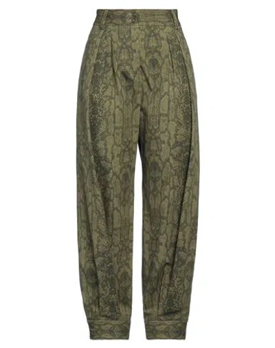 Alberta Ferretti Woman Pants Green Size 4 Cotton, Elastane